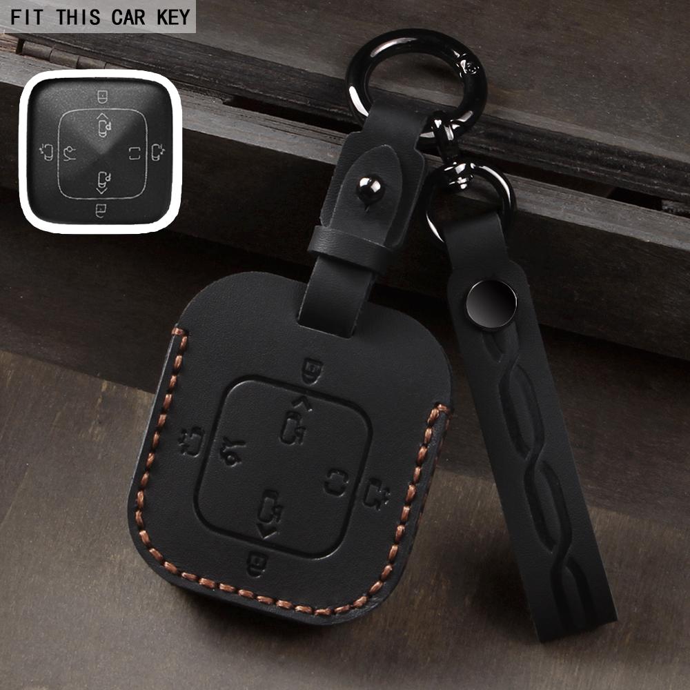 Leather Car Key Case Full Cover Shell Holder Protection For Zeekr 001 007 Zeekr 009 X Car Accessories