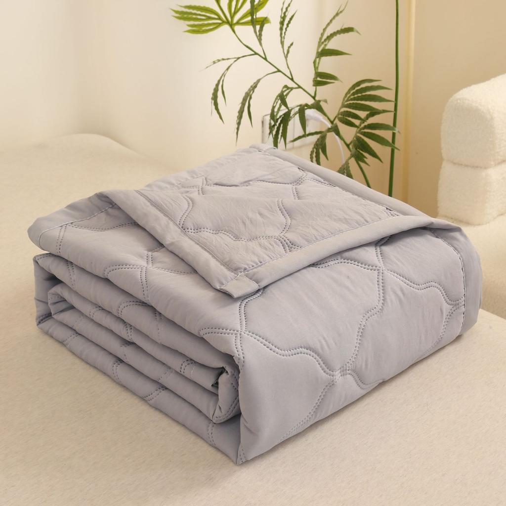 1PC Summer Soft Comforter Cool Air Conditioning Quilt Solid Colors Thin Cold Bedding for Bedroom Office Napping