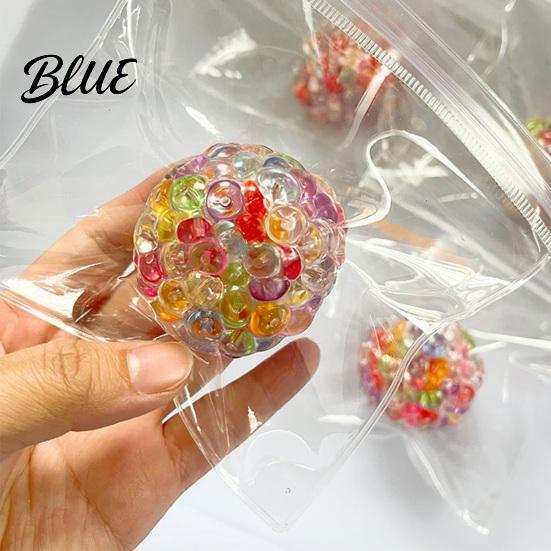 Tactile Stimulation Ball 2/3/5Pcs Bead Filled Stress Anxiety Relief Beaded Squeeze Colorful Toy Portable Travel Soft TPR Textured Sensory Fidget