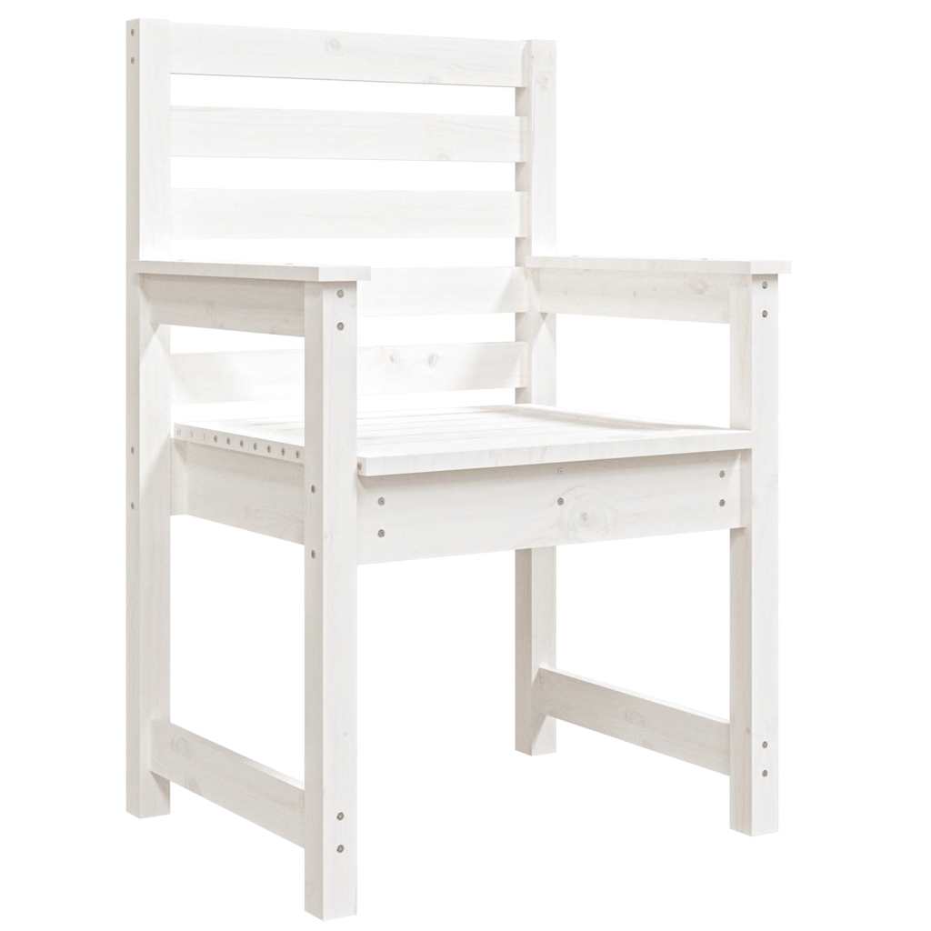 Garden Chairs 2 pcs White 60 x 48 x 91 cm Solid Pine Wood
