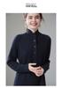 Women's High-Neck Cashmere Knit Dress - Button-Up, Knee-Length, Thick for Autumn/Winter