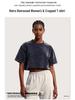 Women's Washed Vintage Cropped T-shirt: Heavyweight 230g Pure Cotton, Retro Loose Fit, Short Sleeve Waist-Length Top