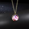 Yousheng Pendant Necklace Personality Double Sides Glow in The Dark Vintage Colorful Galaxy Glass Ball Necklace Jewelry Accessory