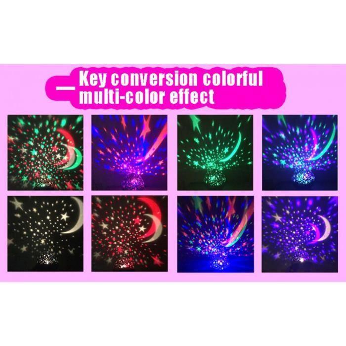 Veilleuse Etoile Projection - Lampe Projecteur Ciel &amp; Etoile pour Enfant 360°Rotation -Lampe de Chevet pour garçon ou fille