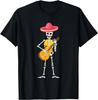 Maglietta Unisex Scheletro Mariachi Messicano Con Cappello E Chitarra