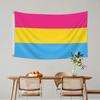 1 st Levande Regnbågsflagga - Rosa, Gul, Blå, 91,44X152,4 cm, Polyester, med 2 st Ringar, Ensidigt Tryck, för Hem, Trädgård, Rum, Fest, Och E