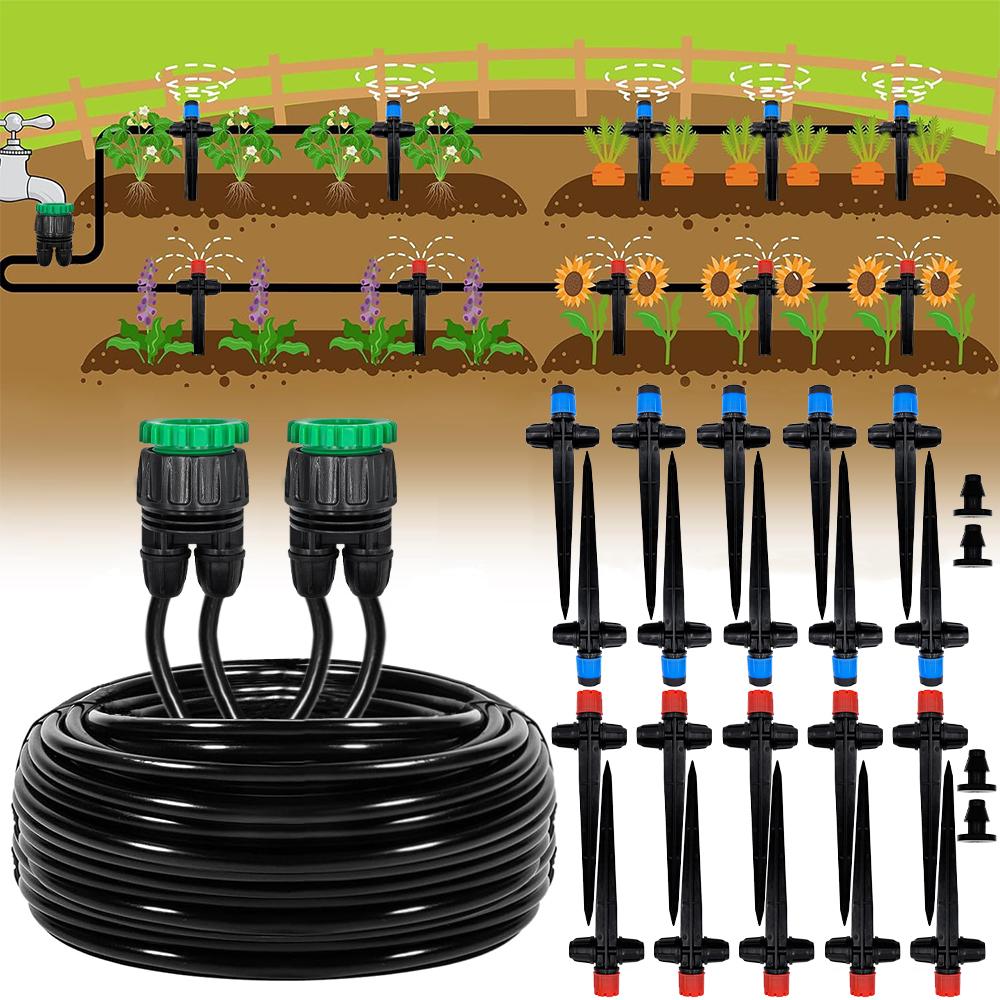 Spiked Sprinkler Drip Irrigation Kit, Automatic Plant Watering System for Greenhouse Garden, DIY Irrigation Equipment Set