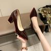 Fashion Fashion Heels Luxury Bridal Shoes Women Thick Heel Mary Jane Shoes New High Heels Women Pink Ladies Shoes Size 43