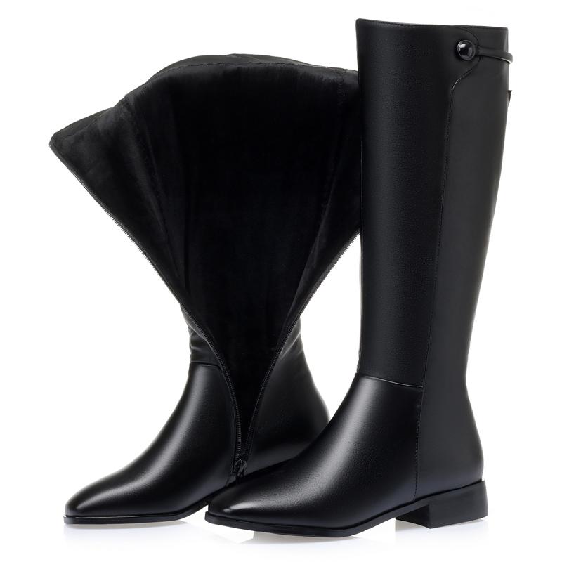 

Fashion AIYUQI Women Long Boots 2025 New Genuine Leather Short Velvet Women Roman Boots Low Heel Large Size Riding Boots Women 42