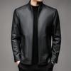 Men's Genuine Leather Jacket Men's Sheepskin Business Lapel Middle-aged Dad's Spring and Autumn New Leather Jacket