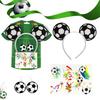 Fußballfan Stirnband Ohrringe Temporäres Tattoo Set Dreiteiliges Zubehör für Sportveranstaltungen Fans Spieltag Outfit