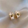 Rhinestone Tiger Eye Zircon Stud Earrings - Starry Brown Light Luxury High-End Design