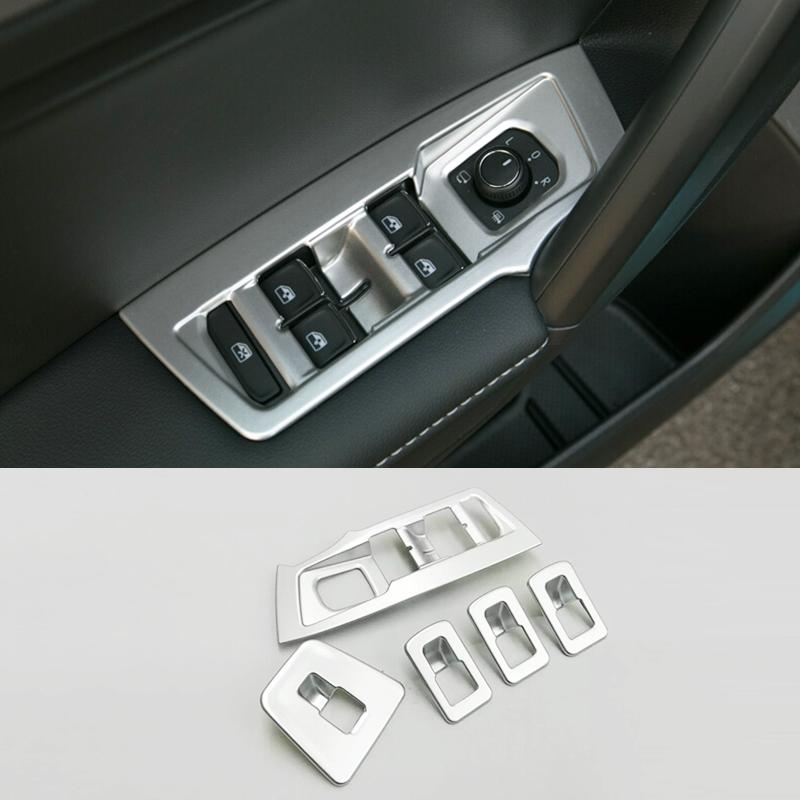 For Seat Tarraco 2018 2019 2020 ABS Chrome Car Headlamps Adjustment Switch Cover Trim Sticker Styling Decoration Accessories