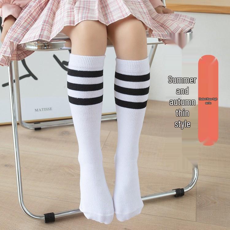 Children's Three-Striped Over-the-Knee Uniform Socks for Boys & Girls