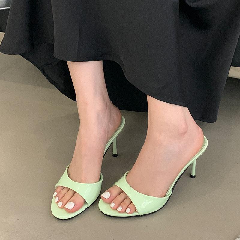 Fashion Luxury Female Slides Footwear Ladies High Heels Pumps Shoes 2025 New Fashion Round Toe Slip On Women Stiletto Heels Shoes