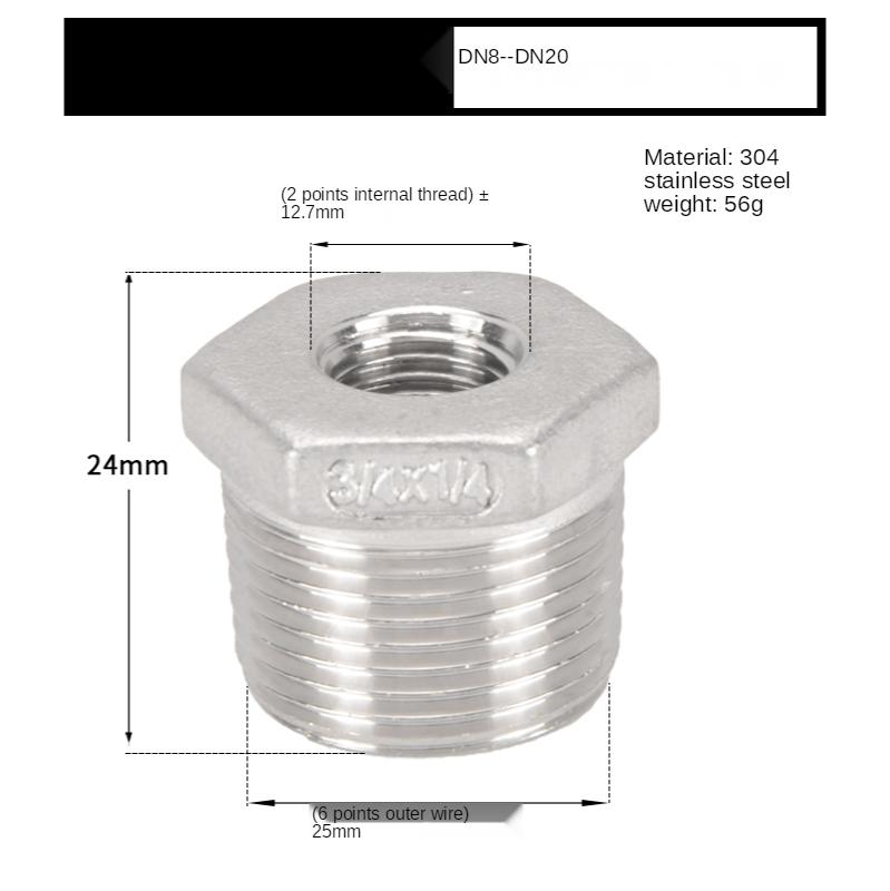 1/8 "1/4" 3/8 "1/2" 3/4 "1" 1-1/4 "NPT Männlich Zu Weiblich Gewinde 304 Edelstahl Reduzierbuchse Reduziert Rohr Fitting Anschluss