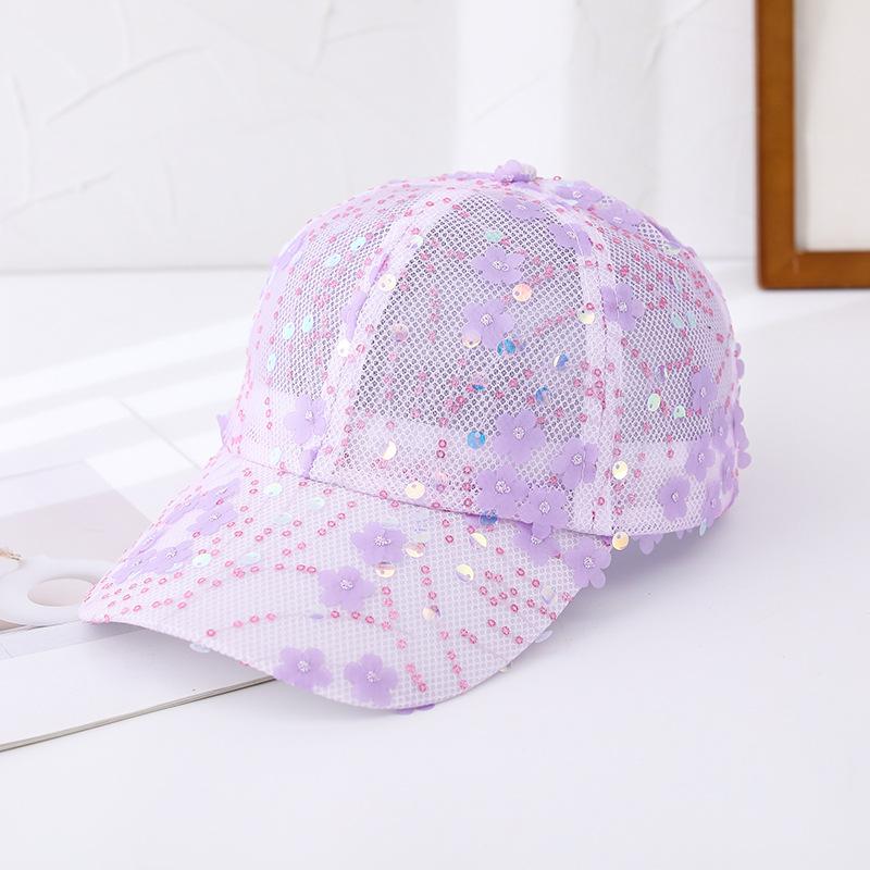 Mesh Breathable Hat Women's Summer Cap Sequins Trendy Versatile Sunshade Sun Hat Internet Celebrity Baseball Cap