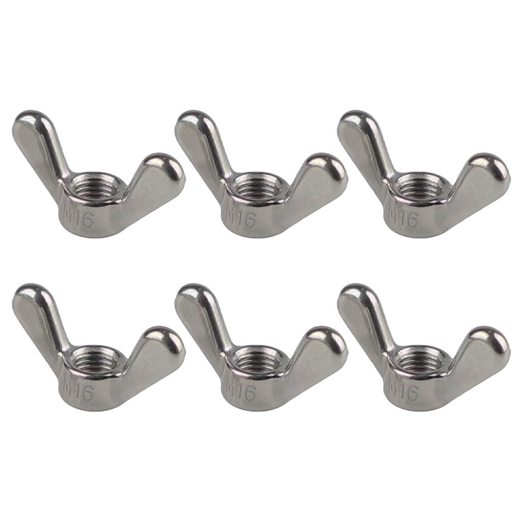 6pcs Steel Anti Corrosion Wing Nuts Outdoor Construction Nuts Heavy Duty Fasteners for Machinery Fixing & Craft Making