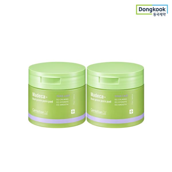 

CENTELLIAN24 Madeca Real Green Pore Pads (60 sheets, 2 packs) with Centella Asiatica Essence, Soothing Cleaning, and Tightening
