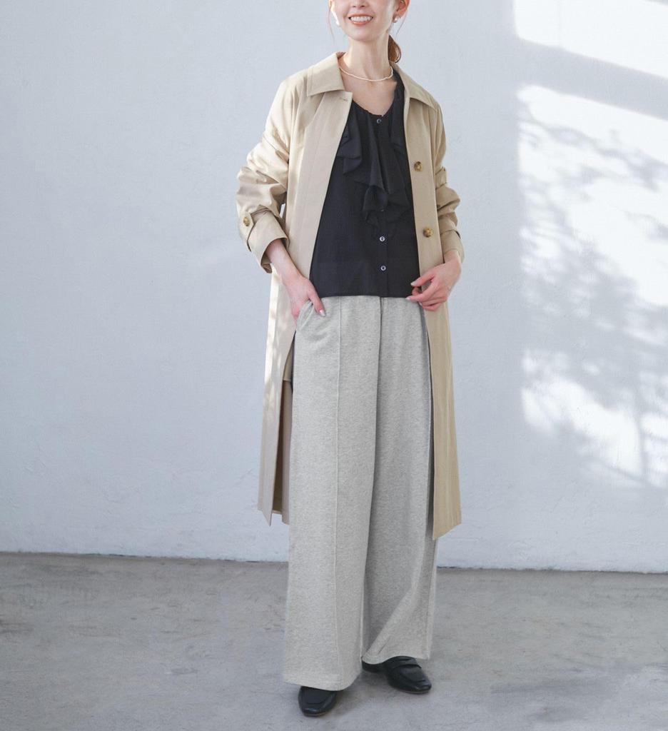 ROPE PICNIC Sweatpants with Embroidered Light GDS15160 Women's Wide-Leg Logo, Gray,