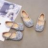 Children's Princess Leather Shoes New Style Girls' Shoes Summer Soft Sole Baby Girls' Flats Silver Leather Shoes