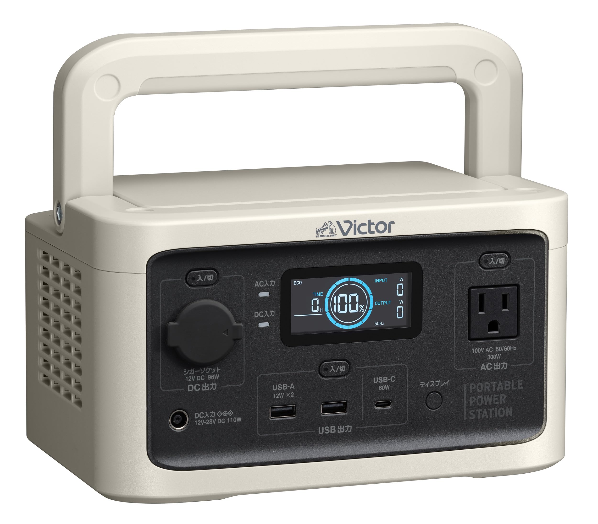 

JVC Kenwood Victor Портативна Праска Потужністю 300 Вт AC 256 Вт Зроблено для Дому Лиха Відкритого Повітря Синусоїда Білий BN-RF250-CA Станція, Фосфат, Вихід, Ємність, білий