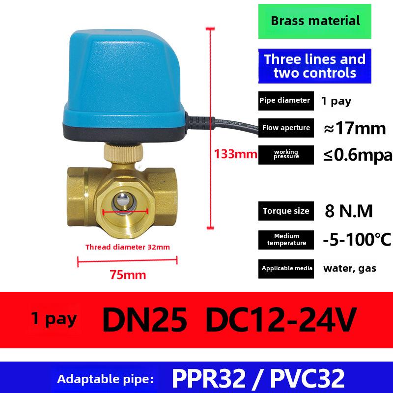 AMECO Miniatur Elektrisches Zweiwege-Kugelventil für Klimaanlagen - Erhältlich in 4 und 6 Punkten, DN15 DN20