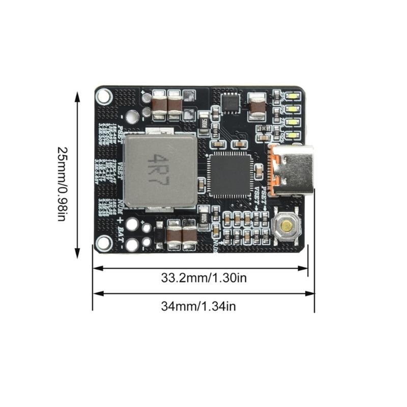 Efficiency IP2369 PD45W Bidirectional Fast Charge Module Featuring LCD Display for 2-6S Battery Laptop Power Projects