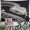 "Intricate Black and White Snake Design" Pattern Wall Hanging Tapestry Decorative Tapestry Home Decor for Bedroom and Living Room