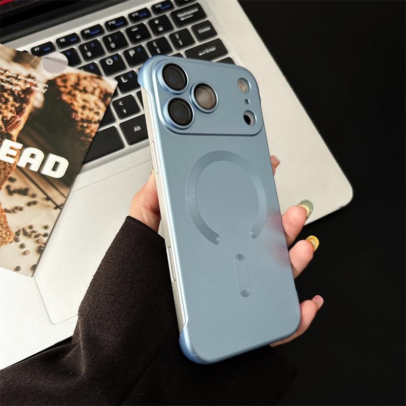 Frameless Magnetic Case For iPhone 17 Air 16 15 14 Plus 13 12 11 Pro Max Plus For Magsafe Camera Protection Hard PC Back Cover