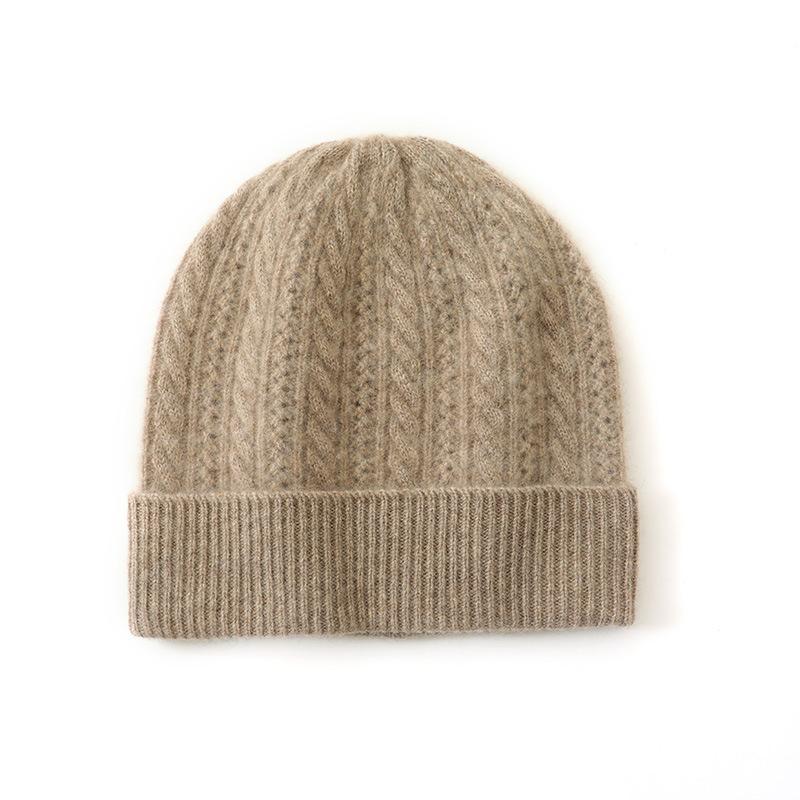 

Cashmere Autumn and Winter New Women s Twisted Woolen Cap Thickened Warm Ear Protecting Headscarf Cap Knitted Pile Cap One size
