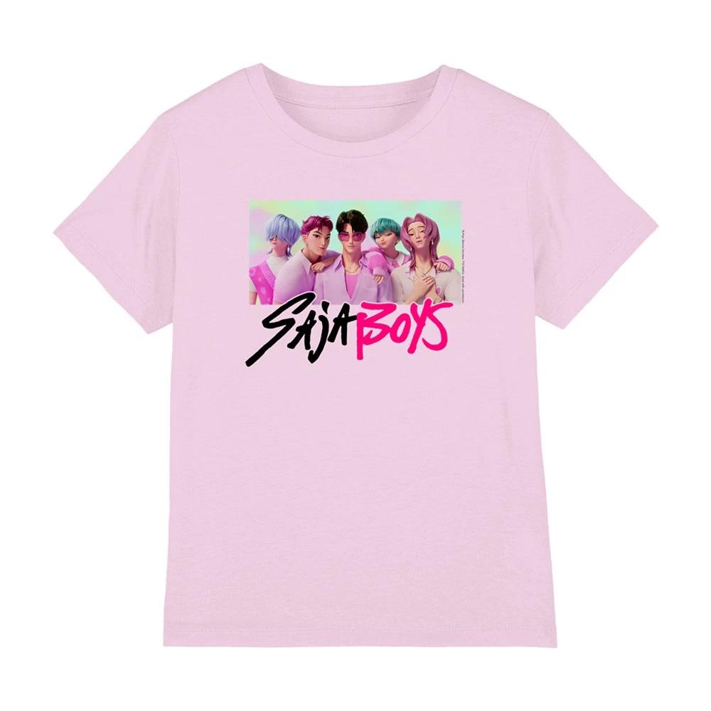 K-Pop Demon Hunters - Saja Boys Photo Frame Kids T Shirt, Light Pink 100