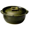 Santo Banko Ware Clay Pot, Green, 13cm, 11334, Single Serving, Size 4, Olive Green