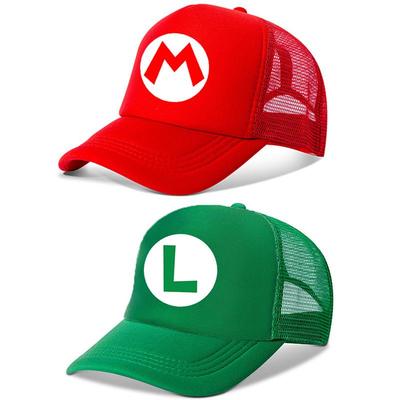 Kinder Cartoon Mario Sonnenschutz-Netzkappe - Atmungsaktiver Schattenhut