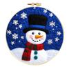 Christmas Needle Felting Kit Holiday Felt Painting Set for Beginners Starter Needle Felting DIY Craft Kit with Pad Needles Wool Decorative Frame