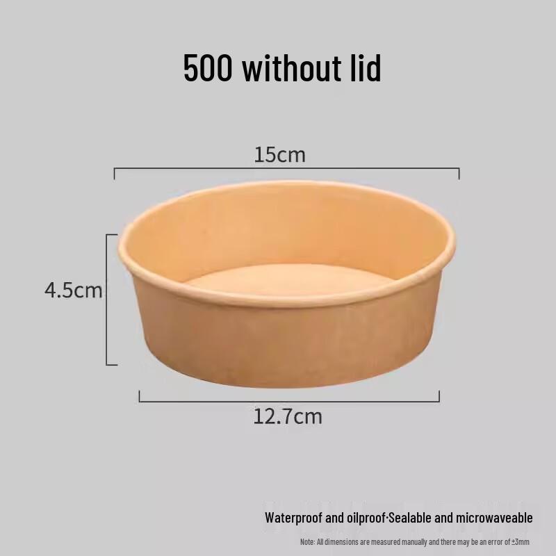 

Miaojiayi Disposable Extra Thick Kraft Paper Takeaway Bowls