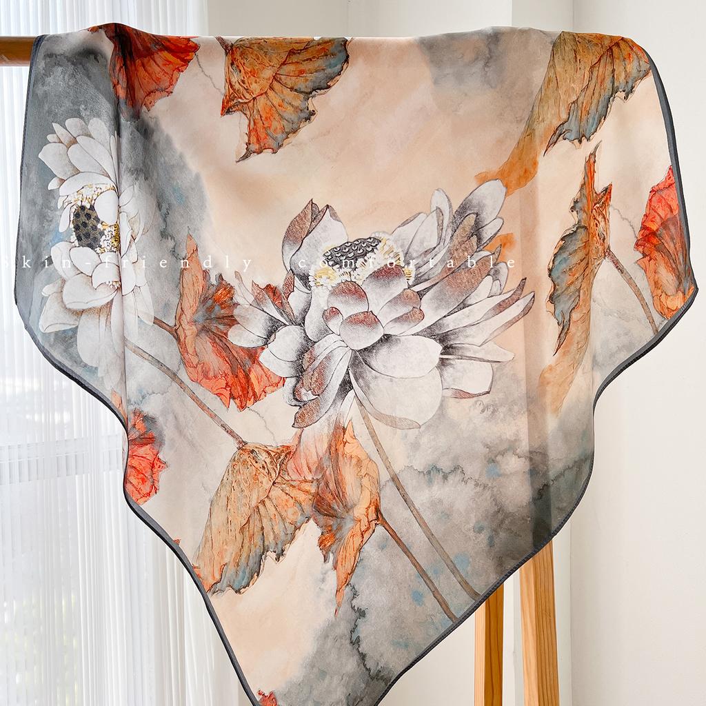 Fashion Versatile Old Money Style 100 Mulberry Silk Square Scarf Neckerchief