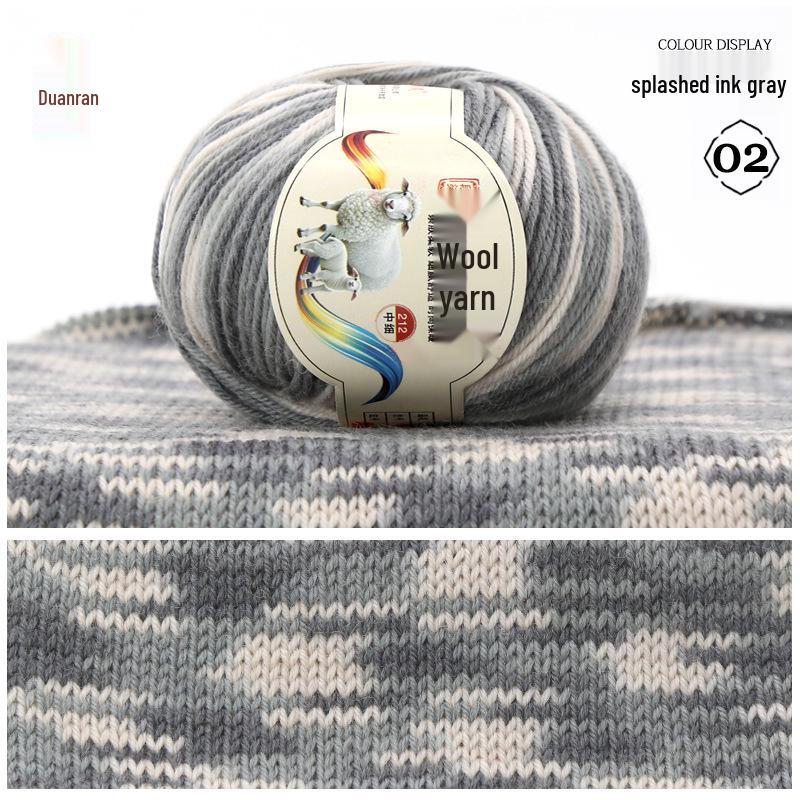 Rainbow Gradient Wool Yarn for Hand-Knitted Sweaters, Baby Hats, and Scarves