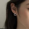 S999 Sterling Silver Korean Geometric Stud Earrings for Women - High-End, Stylish Irregular Hoop Accessory