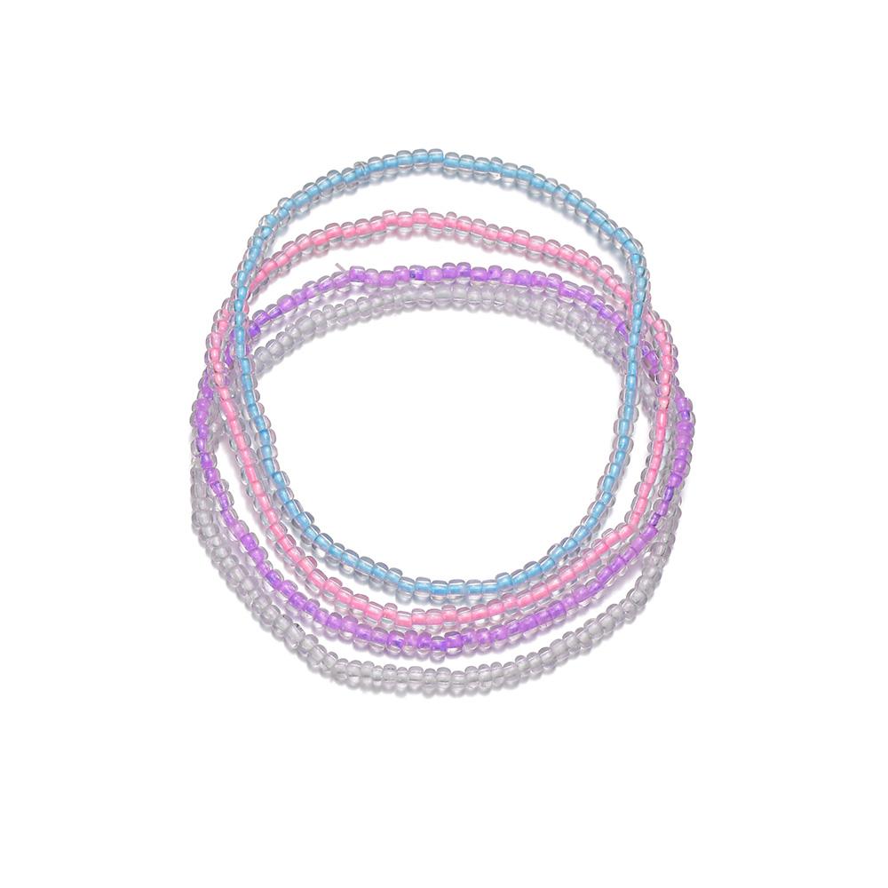 

4-piece set of vacation style colorful night glow beaded beach women s ankles
