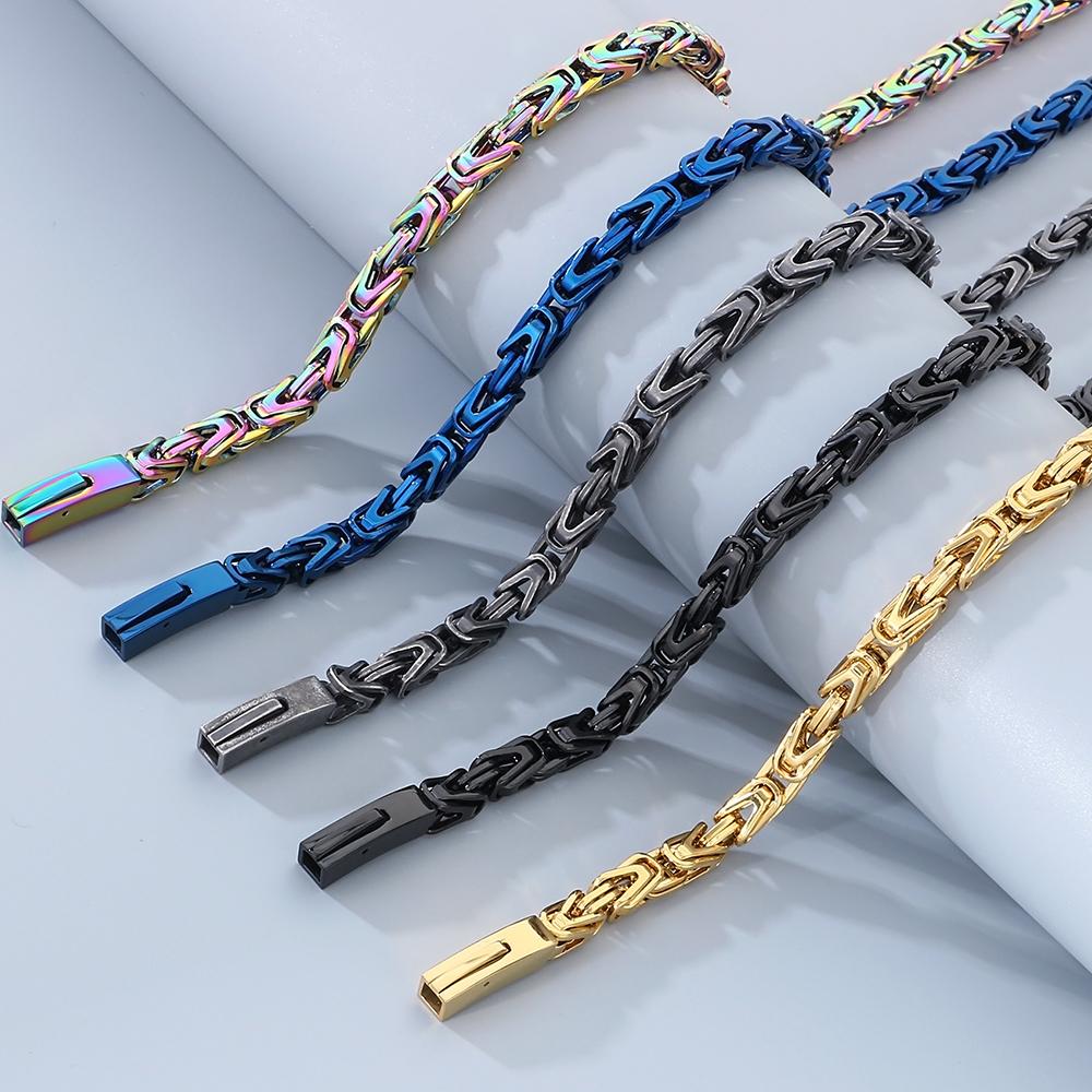 Colier Choker cu Lanț de 50-65CM 6MM pentru Bărbați, Culoare Aurie de Lux, Oțel Inoxidabil, Coliere pentru Bărbați, Cel Mai Bun Prieten, Cadouri Bijuterii pentru Ziua de Naștere a Băieților