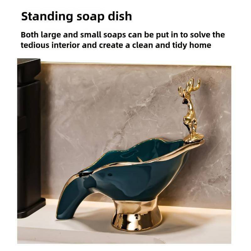 Soap Box Household High-end Drain Soap Box Bathroom Light Luxury Style Personality Creative Soap Box Shelf