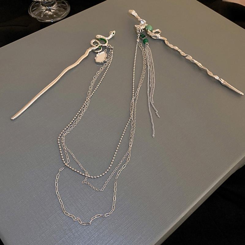 Zarte schlangenförmige Haarnadel im chinesischen Stil, Haarstab, Legierung, Haarnadel, Stäbchen, Chignon-Nadeln für Haar-Styling-Zubehör