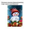 Resin Christmas Snowman Crystal Painting Portable Frameless Round Decorative Wall Hanging Bedroom Living Room Drawing
