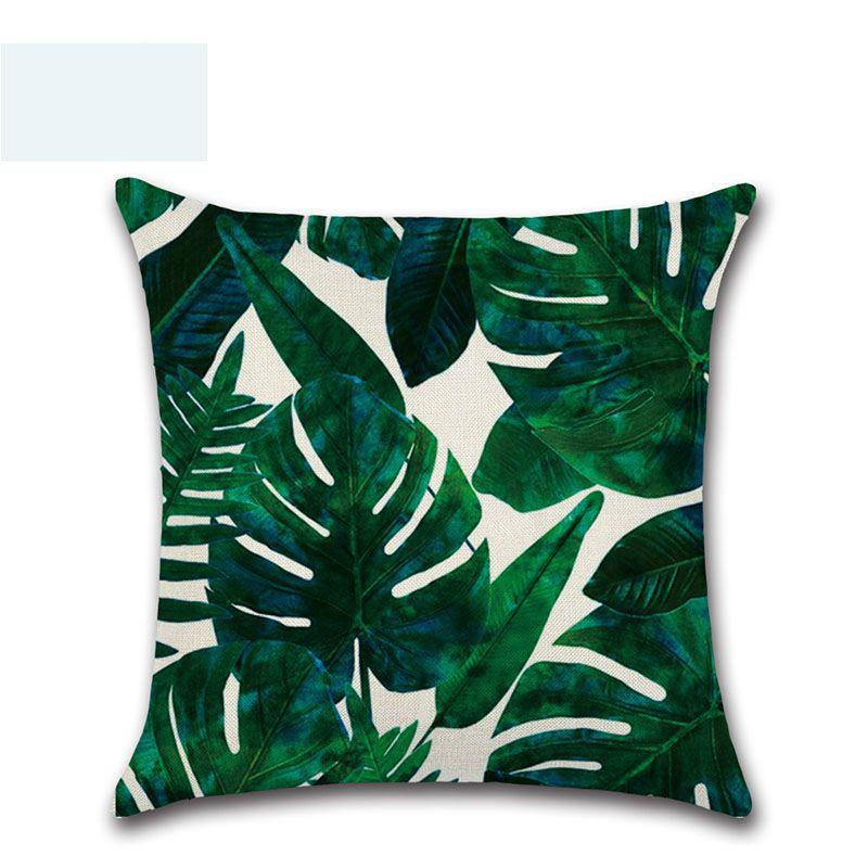 

Green 18 Tropical Plant Pillow Case Cotton Sofa Cushion Decorative Cover M