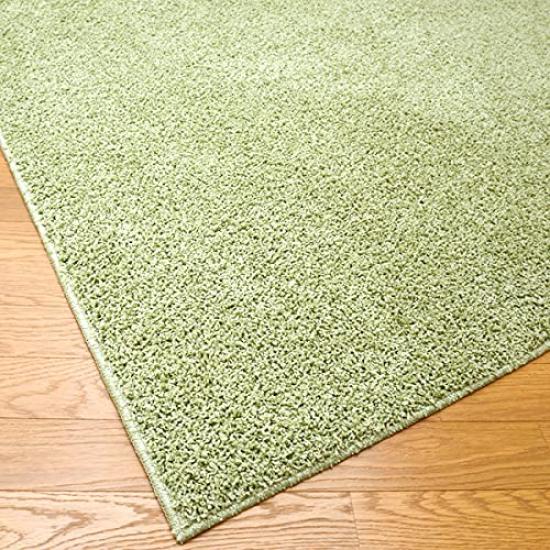 Tsujikawa Sangyo Soft Shaggy Rug Carpet Made in Japan Rug Shaggy Green 190 x 190cm 2 Tatami
