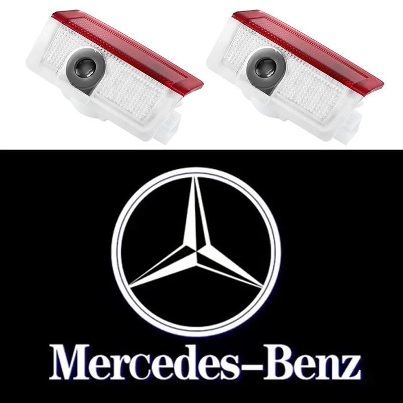 CEJ1 2025 Hot For Benz 2pcs Car Door Welcome Light Logo Emblem For Mercedes Benz A C E GLC GLA GLE GLB Class W177 W205 W212 W213 X253