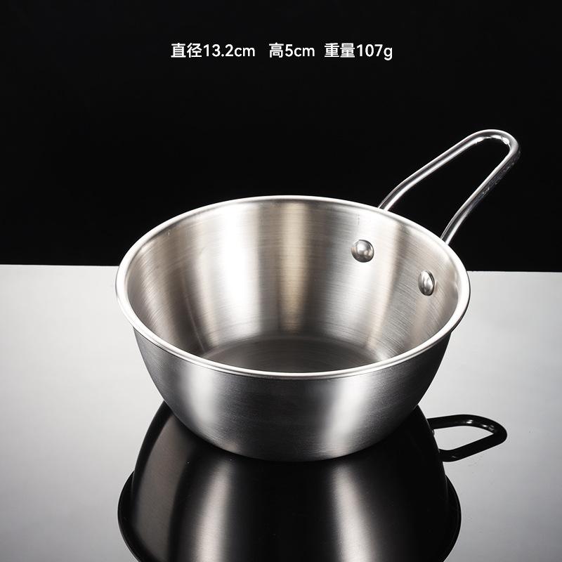 304 Stainless Steel Rice Wine Bowl Titanium-plated Gold Multi-specification Children's Bowl Outdoor Camping Set with Handle