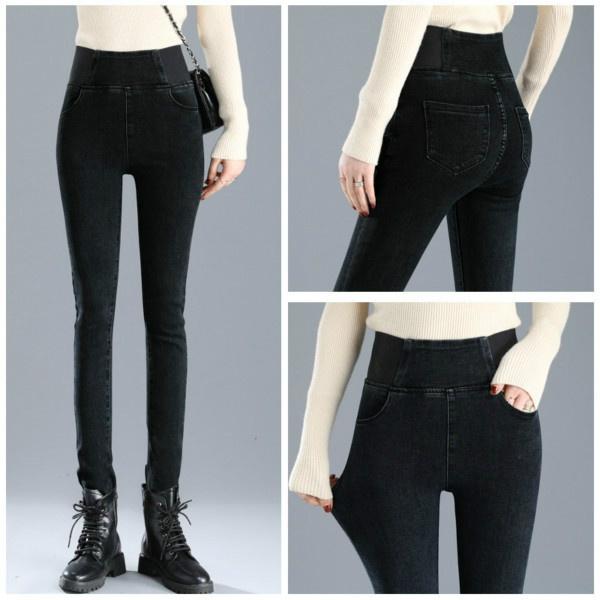 Jeans Slim Denim Pants Women's High Waist Skinny Jean Vintage Wash Pencil Stretch Leggin