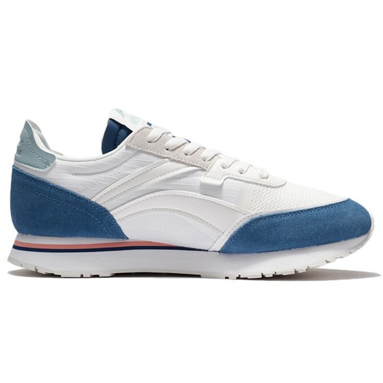 Li-Ning Wind Rider Non-Slip Shock Absorbing Durable Low-Top Sports Casual Shoes Men Sneakers White Blue AGCR195-13